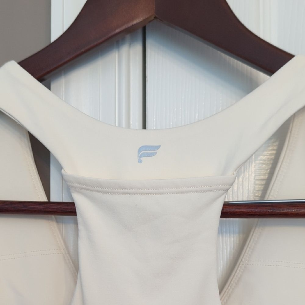 Fabletics On-The-Go Built-In Bra Cream Ivory Sleeveless Dress - Picture 2 of 6